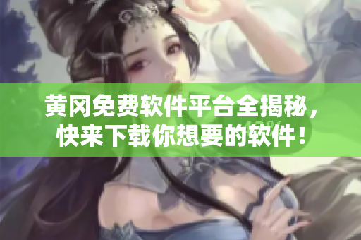 黄冈免费软件平台全揭秘，快来下载你想要的软件！