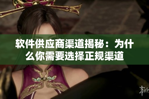 软件供应商渠道揭秘：为什么你需要选择正规渠道