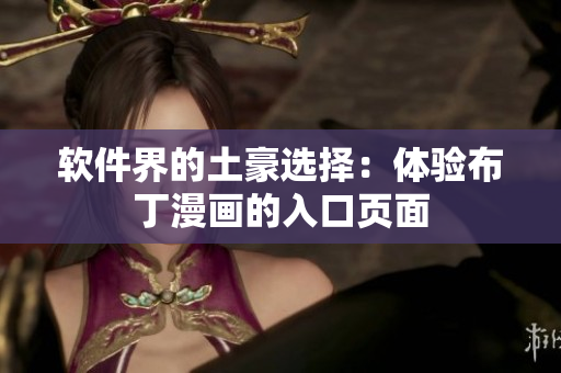 软件界的土豪选择：体验布丁漫画的入口页面
