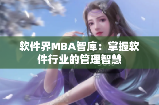 软件界MBA智库：掌握软件行业的管理智慧