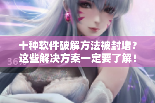 十种软件破解方法被封堵？这些解决方案一定要了解！