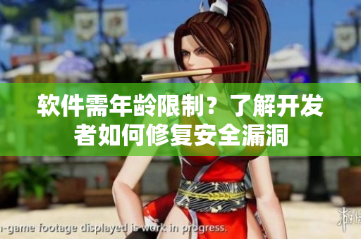 软件需年龄限制？了解开发者如何修复安全漏洞