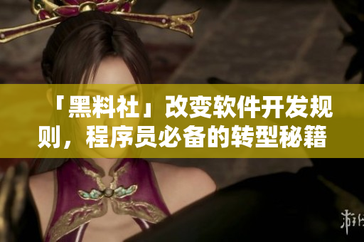 「黑料社」改变软件开发规则，程序员必备的转型秘籍！