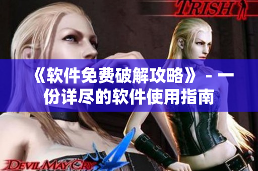 《软件免费破解攻略》 - 一份详尽的软件使用指南