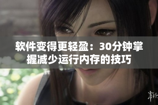 软件变得更轻盈：30分钟掌握减少运行内存的技巧